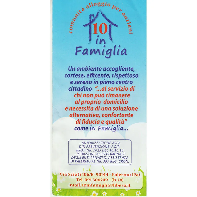 Comunità Alloggio per Anziani 10 in Famiglia - Palermo
